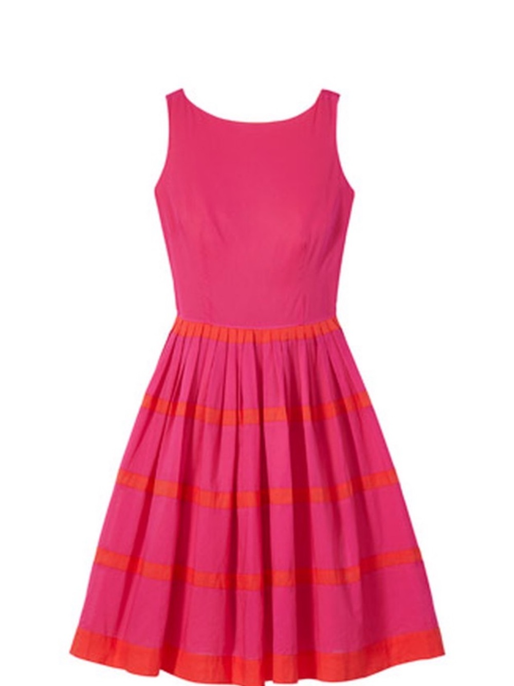 Talbots Pretty Pink Party Dress with Orange Stripes